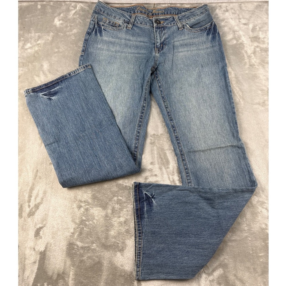 Guess Jeans Womens 32 Medium Wash Embroidered Bootcut Denim Low Rise Blue